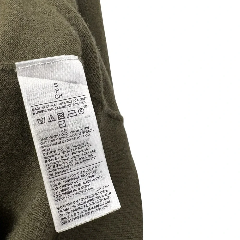 Banana Republic Green Polo Open Collar Cashmere Silk Sweater Size Small Men's